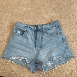 Light wash cut off shorts